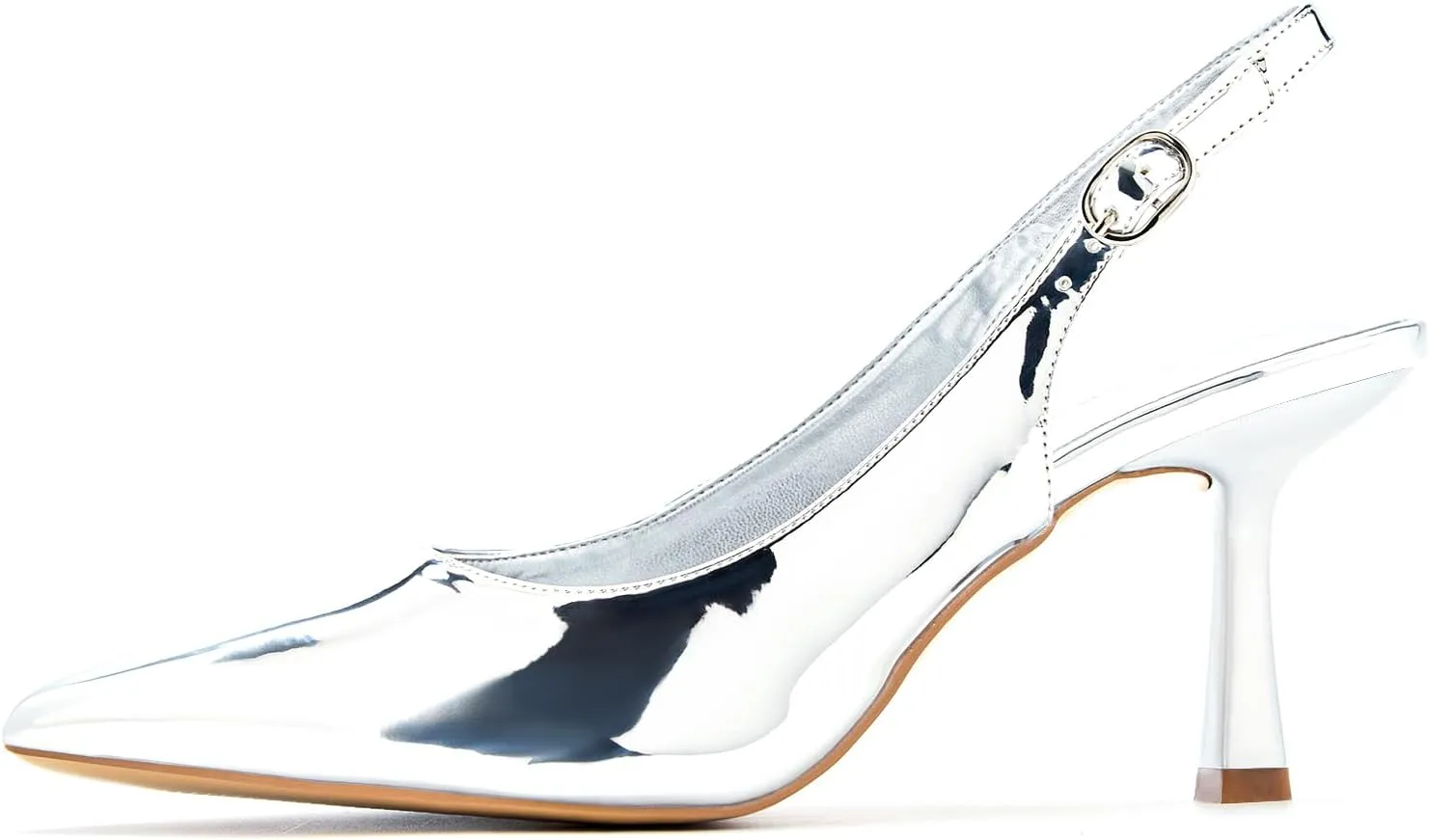 Women's Slingback Pointed Closed Toe Kitten Heels Pumps Shoes