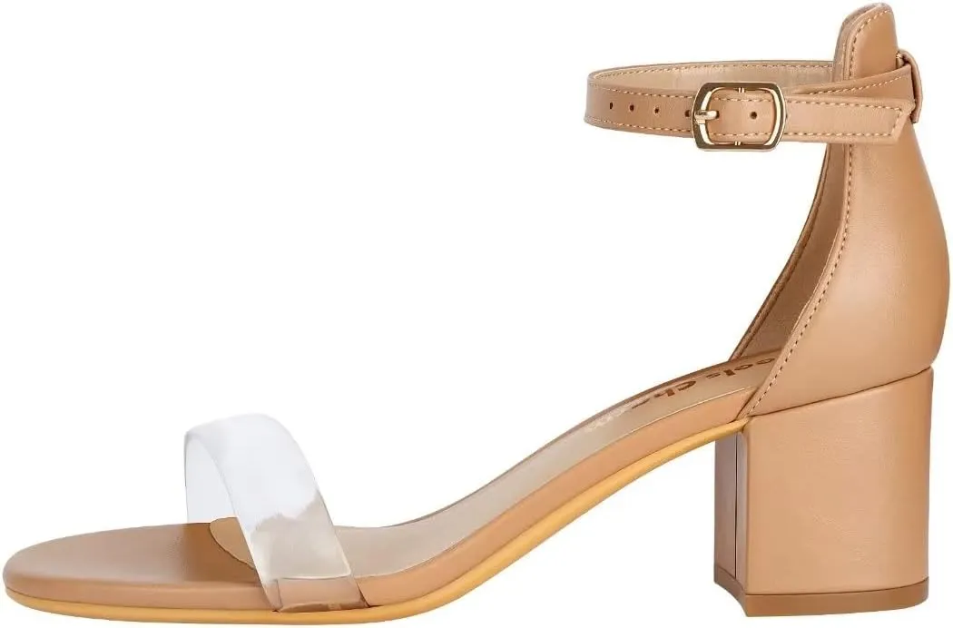 Women's Strappy Chunky Block Low Heeled Sandals 2 Inch Open Toe Ankle Strap High Heel Dress Sandals Daily Work Party Shoes