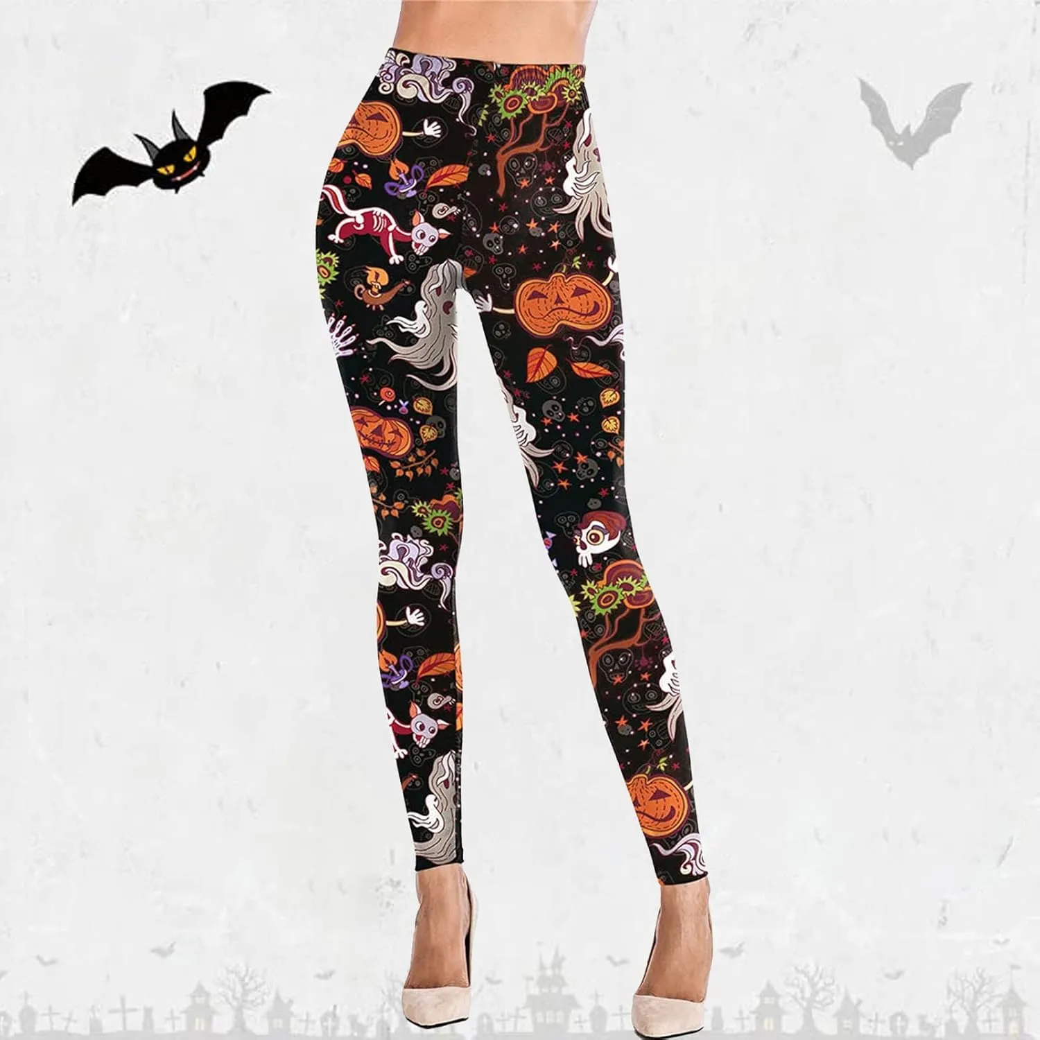 Womens Trousers Hot Halloween Costumes for Women Womens Leggings for Work No Front Seam Leggings Women Gym Harlequin