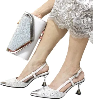 WomensSky Blue 2025 Italian Wedding Shoes Set Bridal Pumps and Matching Evening Bag Sweet Style Party Accessories