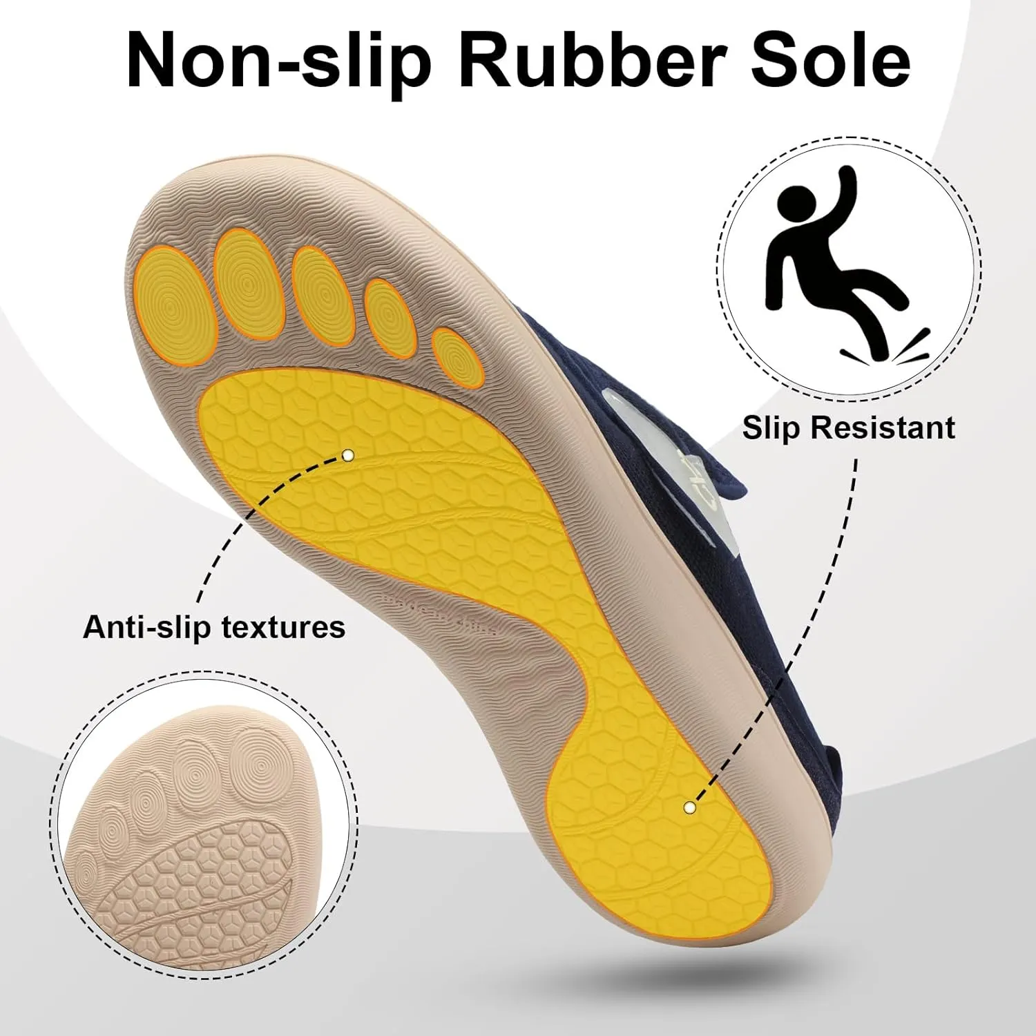 XIHALOOK Womens Slippers Wide Diabetic Shoes with Adjustable Strap for Diabetic Swollen Feet Outdoor Indoor Walking Shoes