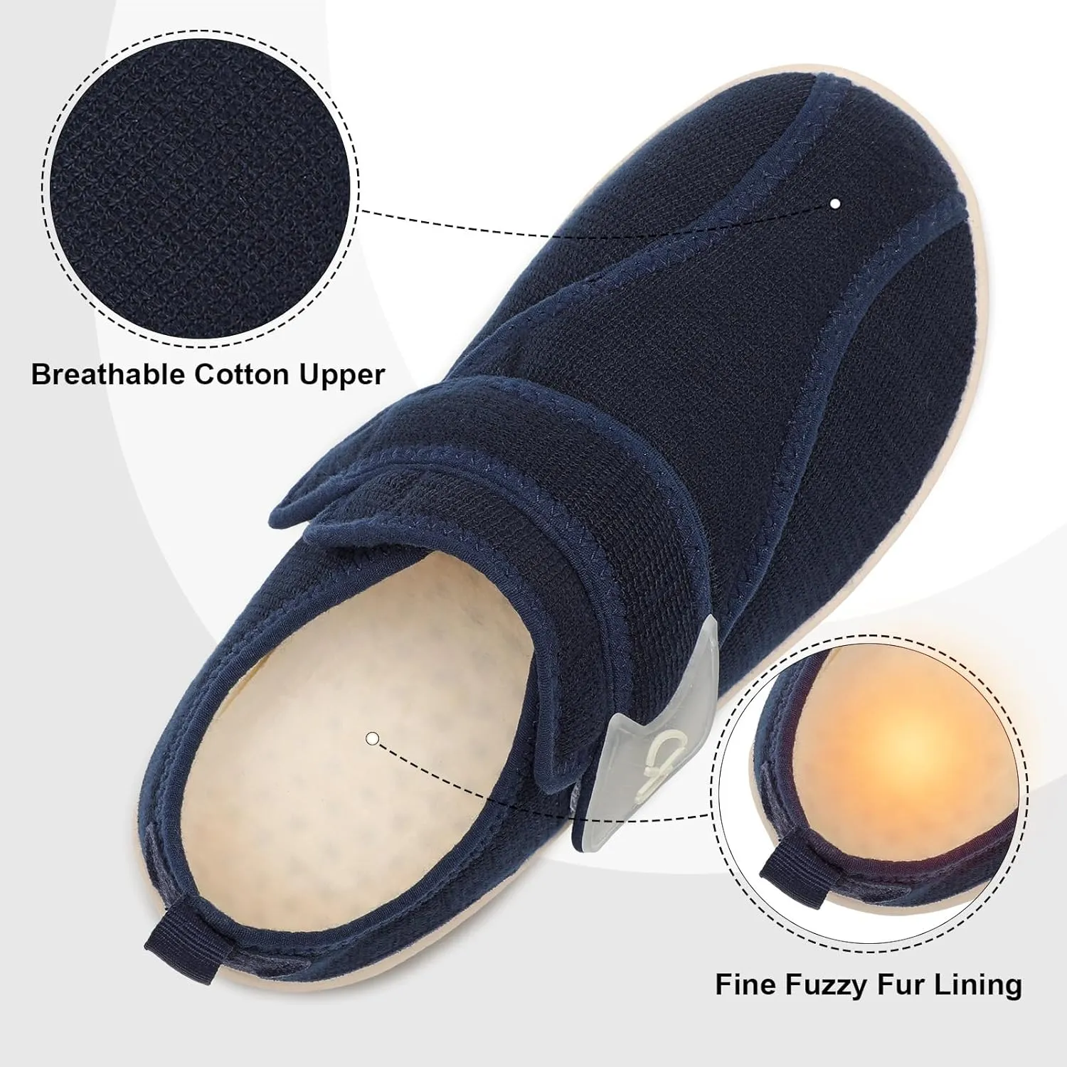 XIHALOOK Womens Slippers Wide Diabetic Shoes with Adjustable Strap for Diabetic Swollen Feet Outdoor Indoor Walking Shoes