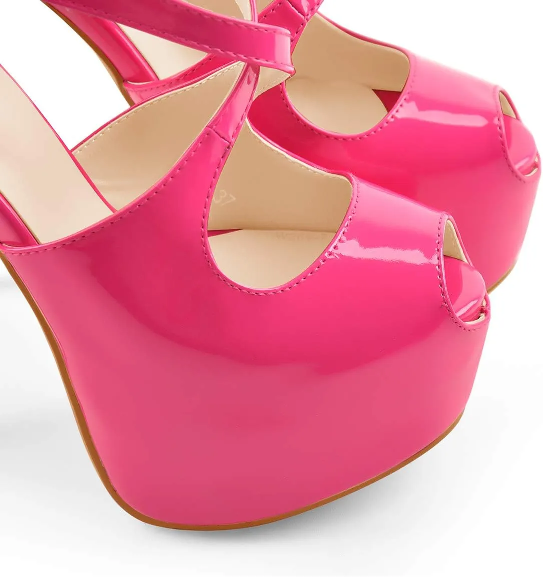 Yolkomo Platform Heels for Women Ankle Strap Stiletto High Heel Sandals