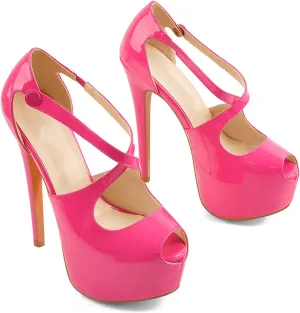 Yolkomo Platform Heels for Women Ankle Strap Stiletto High Heel Sandals