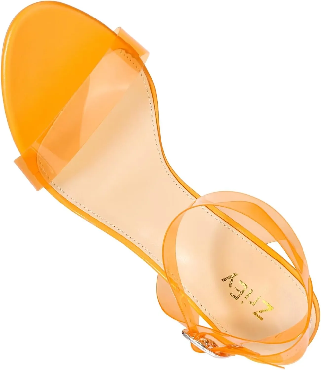 ZriEy Clear Block Sandals Chunky Heels for Women 3.35 Inch Open Toe Adjustable Ankle Strap Pump Sandals for Weddings Parties Daily Wear